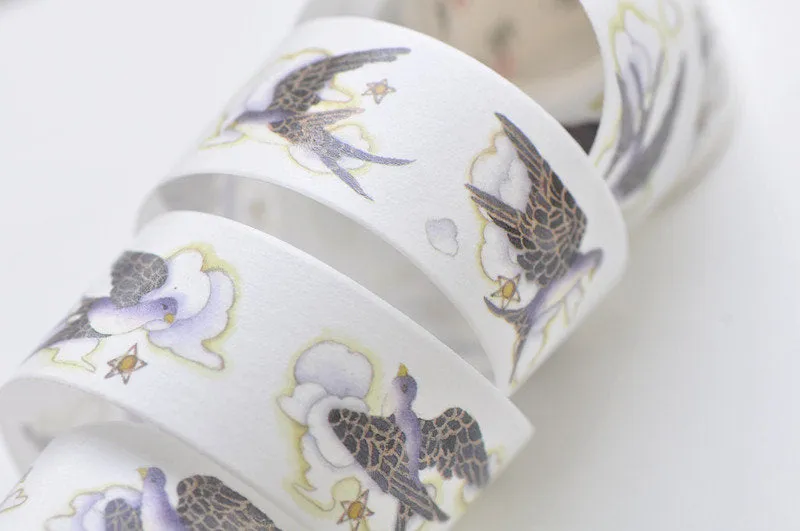 Retro Wide Washi Tape Bird Flower Masking Tape 25mm Wide x 3M Long A12171