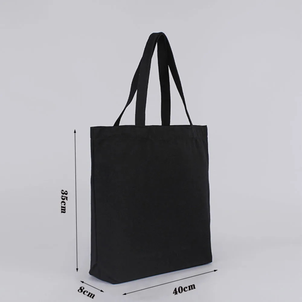 Reusable Foldable Shoulder Handbag Eco-friendly Women Ladies Large Cotton Fabric Canvas Tote Bag for Market Shopping Bags Blank