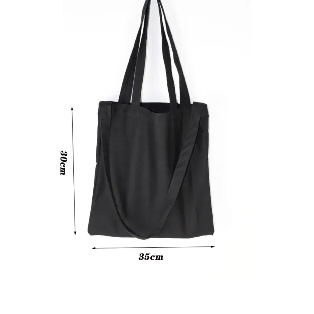 Reusable Foldable Shoulder Handbag Eco-friendly Women Ladies Large Cotton Fabric Canvas Tote Bag for Market Shopping Bags Blank