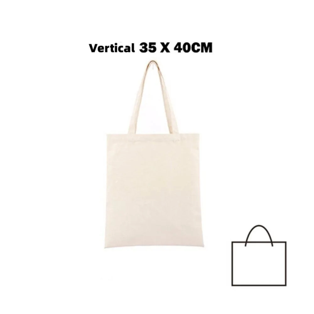 Reusable Foldable Shoulder Handbag Eco-friendly Women Ladies Large Cotton Fabric Canvas Tote Bag for Market Shopping Bags Blank
