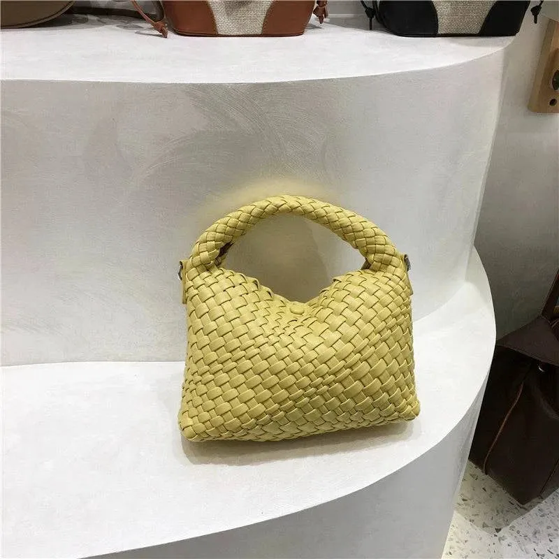 Small Dirty Cabinet Handmade Advanced Texture Shoulder Woven Bag