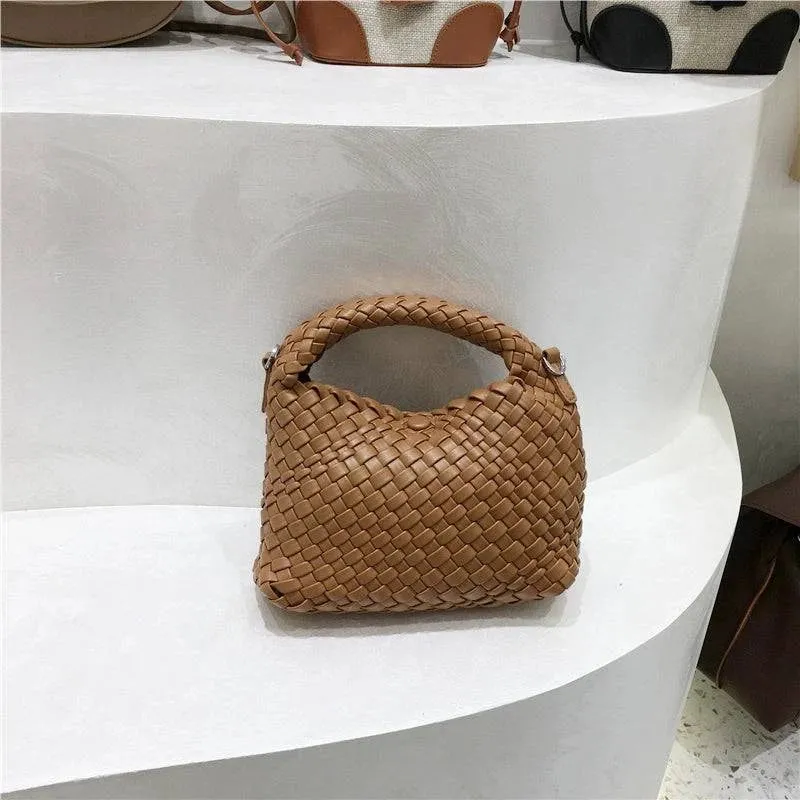 Small Dirty Cabinet Handmade Advanced Texture Shoulder Woven Bag