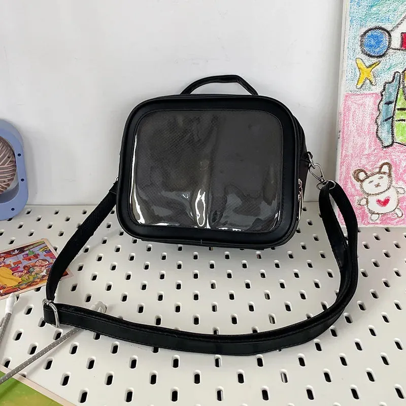 Sohiwoo Women Shoulder Bag Transparent Square Small Lolita Ita Bag Casual All-match Japanese Style Handbag Ita Bag