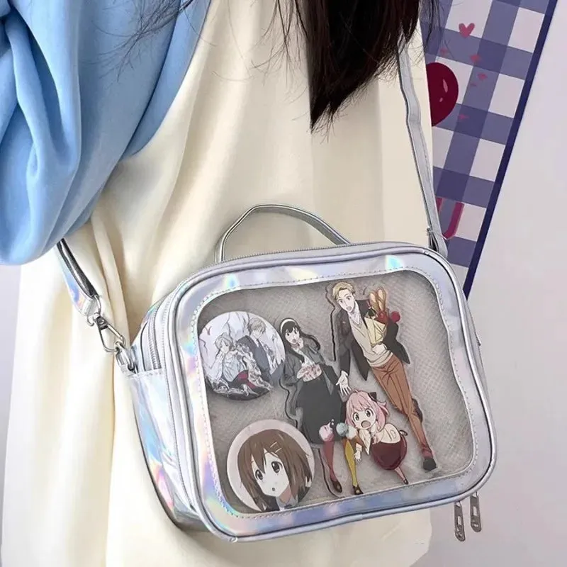 Sohiwoo Women Shoulder Bag Transparent Square Small Lolita Ita Bag Casual All-match Japanese Style Handbag Ita Bag