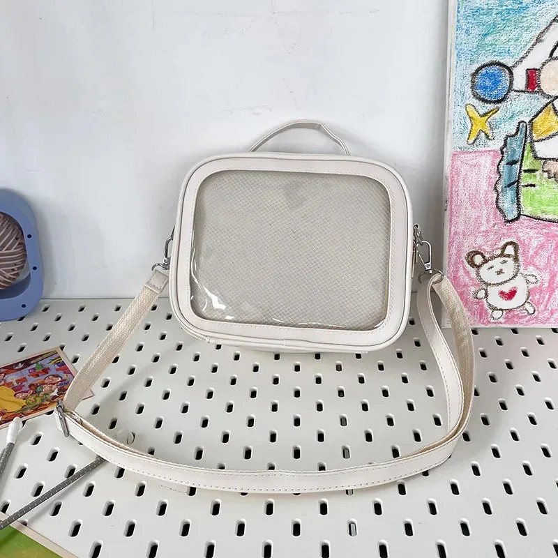 Sohiwoo Women Shoulder Bag Transparent Square Small Lolita Ita Bag Casual All-match Japanese Style Handbag Ita Bag
