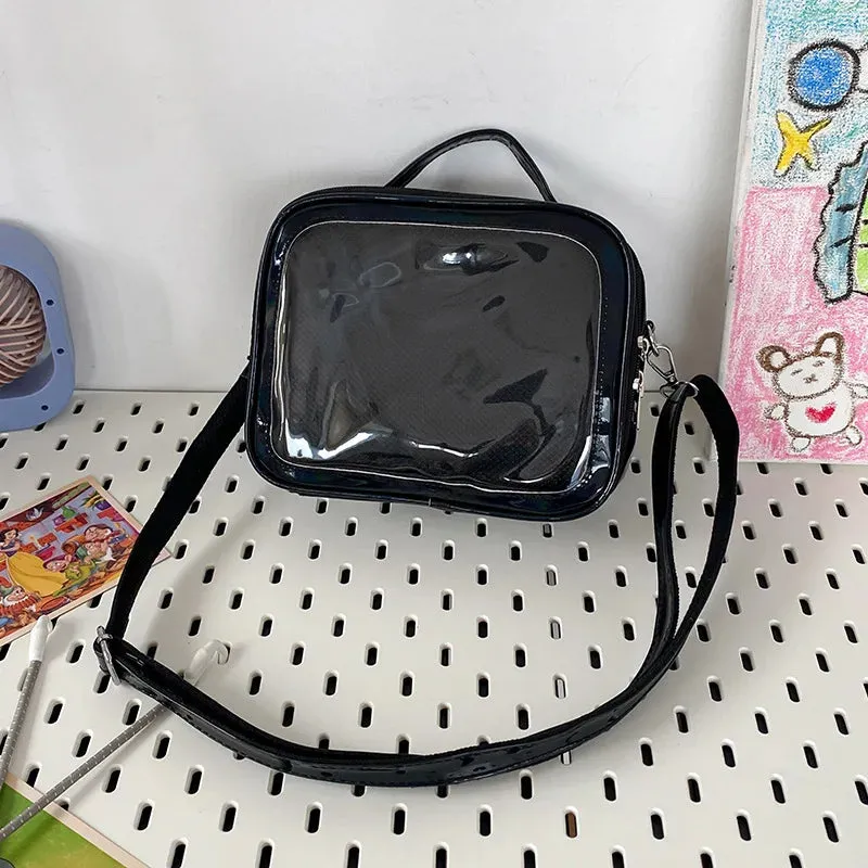Sohiwoo Women Shoulder Bag Transparent Square Small Lolita Ita Bag Casual All-match Japanese Style Handbag Ita Bag