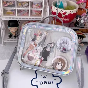 Sohiwoo Women Shoulder Bag Transparent Square Small Lolita Ita Bag Casual All-match Japanese Style Handbag Ita Bag