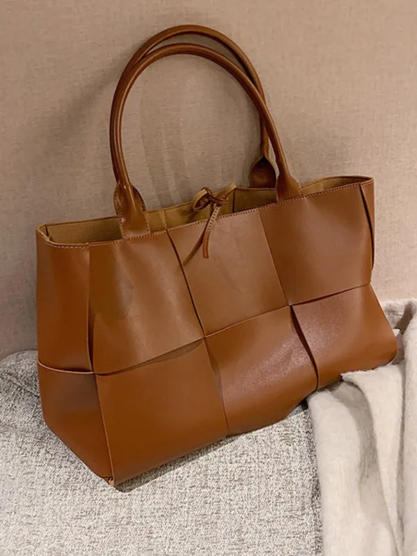 Solid Color Split-Joint Tote Bags Handbags Bags