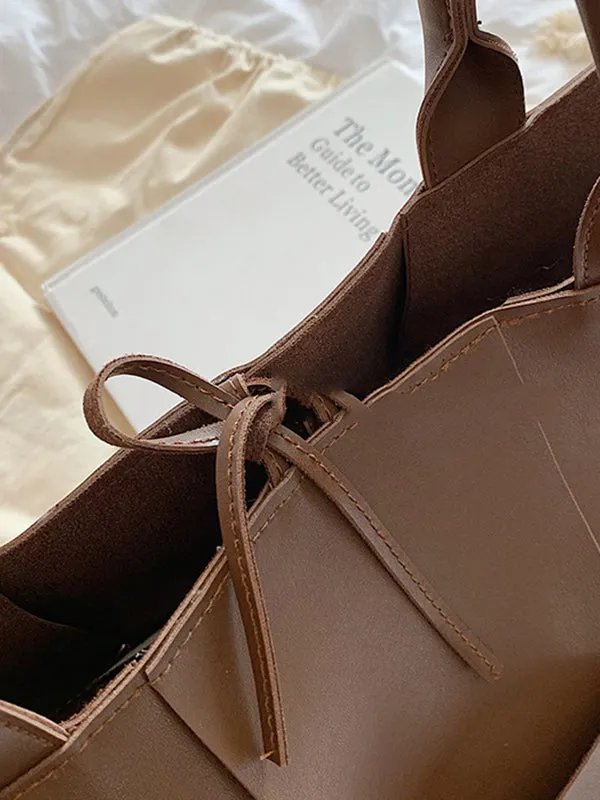 Solid Color Split-Joint Tote Bags Handbags Bags