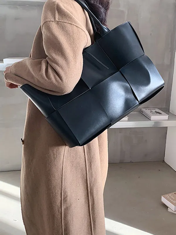 Solid Color Split-Joint Tote Bags Handbags Bags