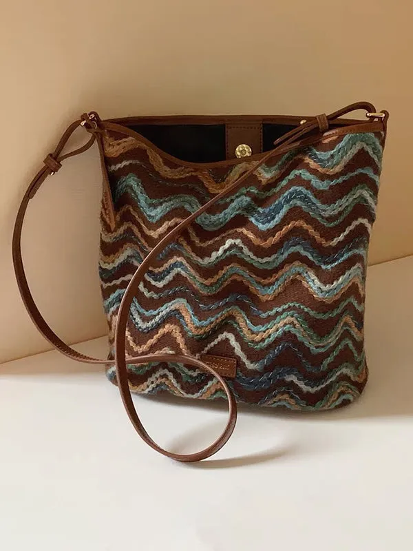 Split-Joint Striped Tote Bags Handbags Bags
