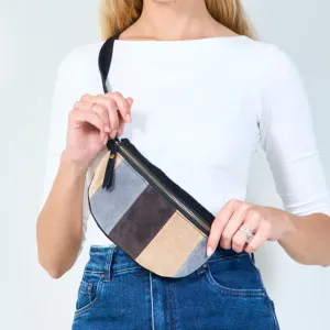 Striped suede crossbody bag wholesale