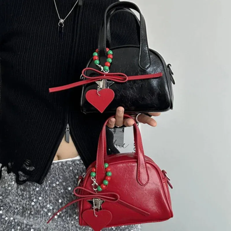 TAVIMART  -  Top-Handle Bags for Women Fashion All Match Japanese Vintage Chic Purses Simple Y2k Aesthetic Ins Handbags Casual Solid Clutches