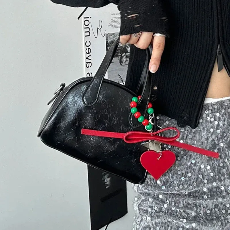 TAVIMART  -  Top-Handle Bags for Women Fashion All Match Japanese Vintage Chic Purses Simple Y2k Aesthetic Ins Handbags Casual Solid Clutches