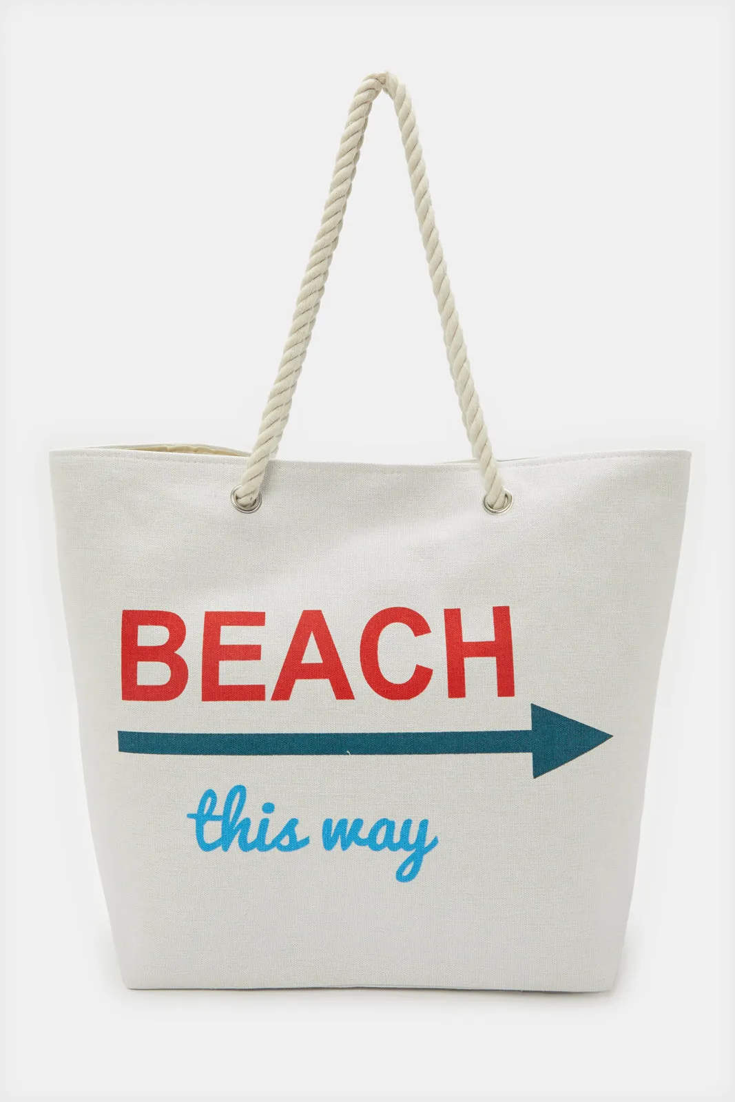 Women Beige Printed Beach Bag