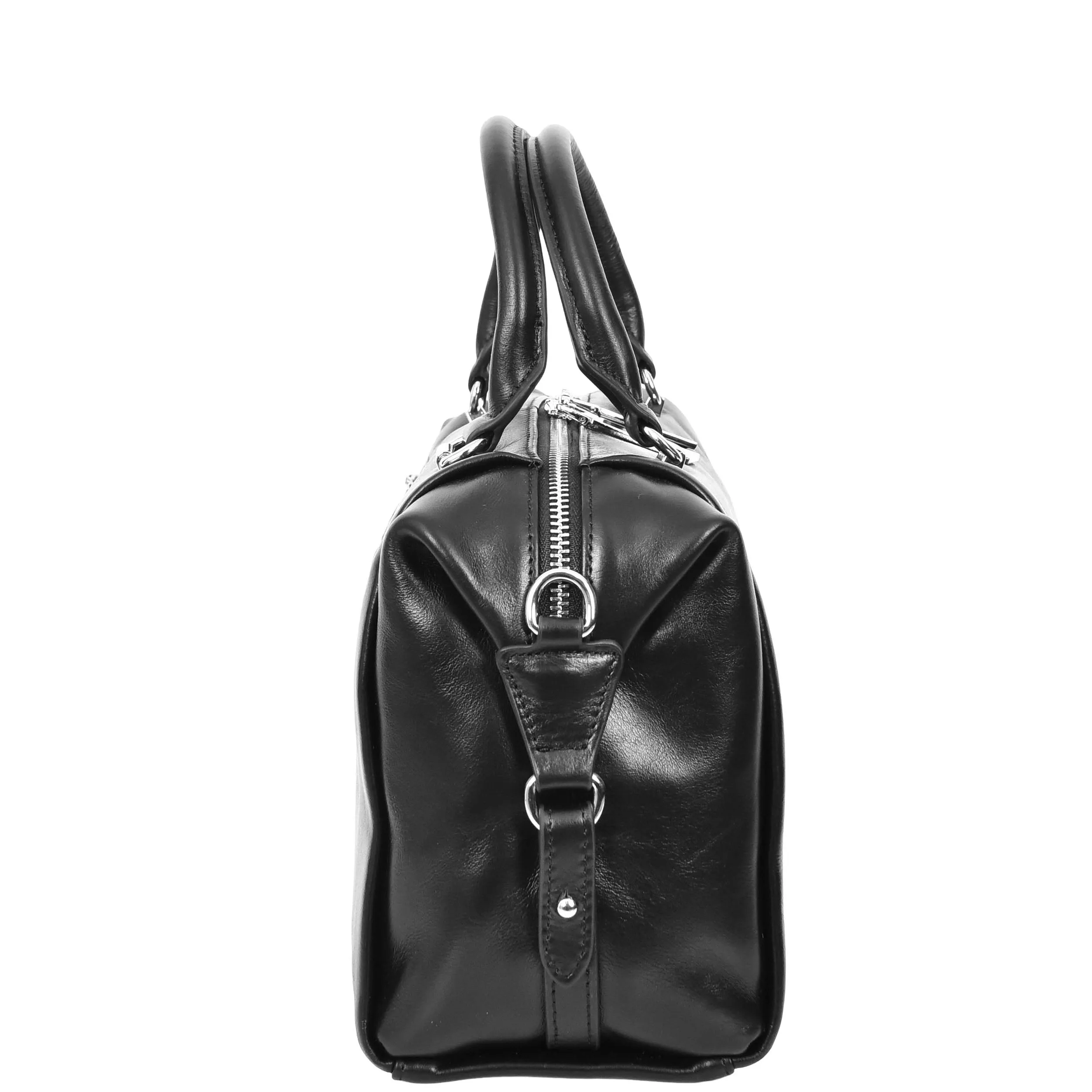 Women Real Leather Handbag Small Casual Outgoing Style Grab Handles A393 Black