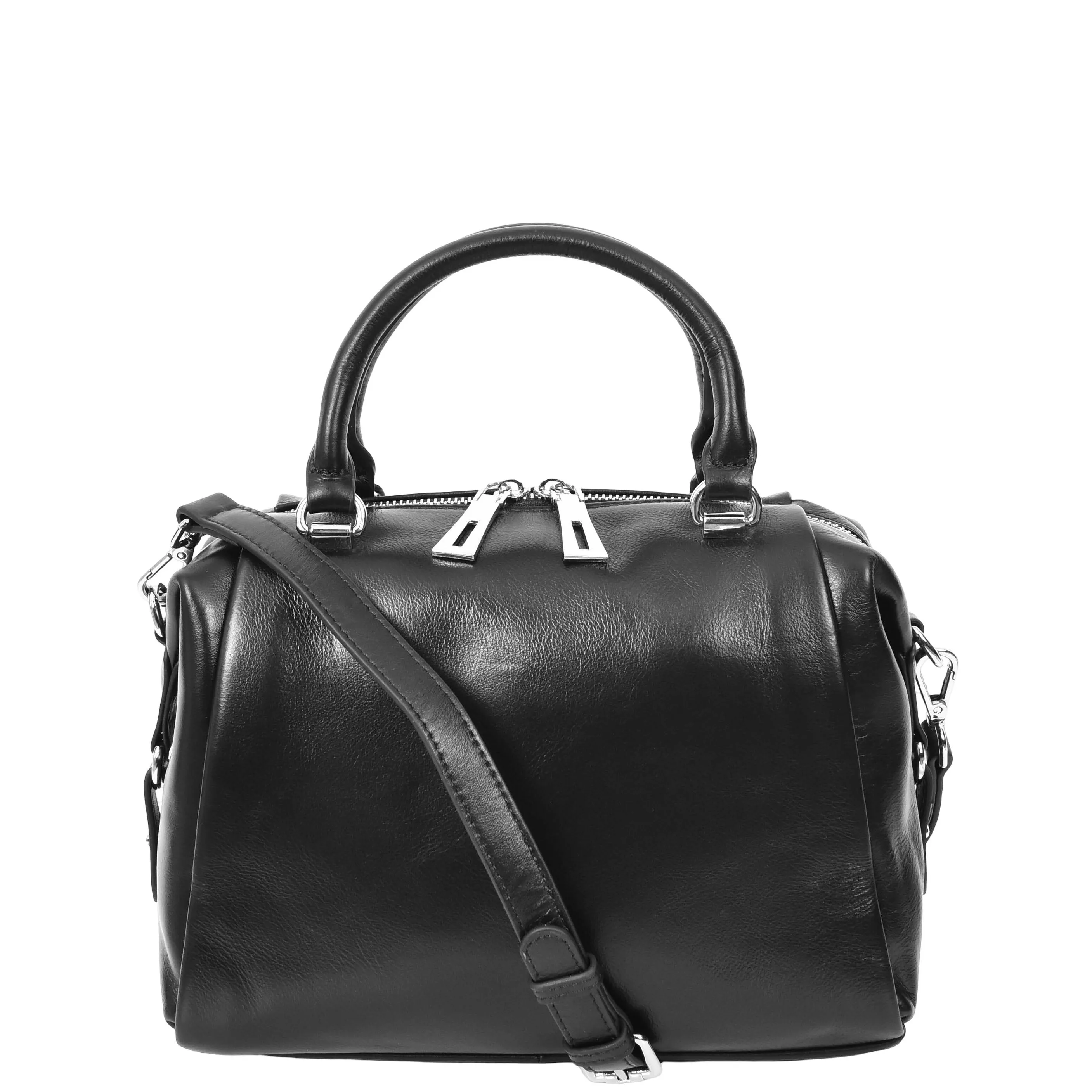 Women Real Leather Handbag Small Casual Outgoing Style Grab Handles A393 Black