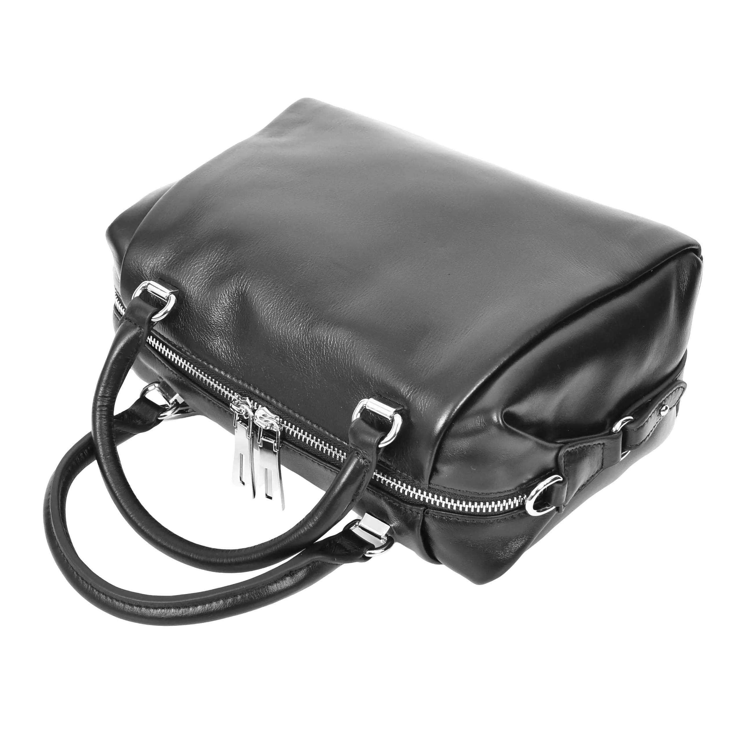 Women Real Leather Handbag Small Casual Outgoing Style Grab Handles A393 Black