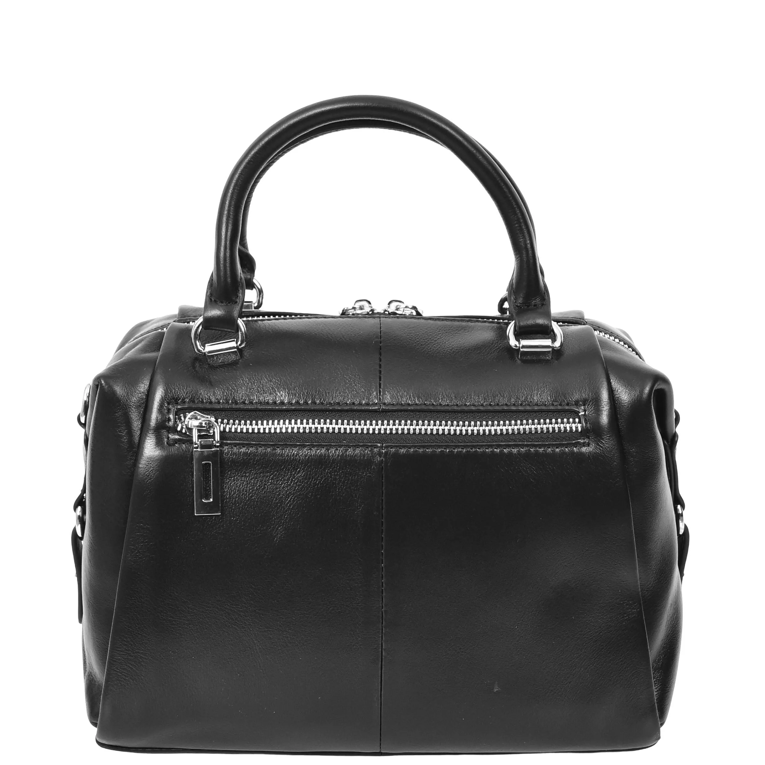 Women Real Leather Handbag Small Casual Outgoing Style Grab Handles A393 Black